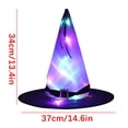 thumbnail image 3 of Gallickan Lighted Witch Hat, Light Up LED Halloween Witch Hat, Halloween Decorations for Outdoor Garden Party Carnival Supplies for Party Decor, Purple, 3 of 5