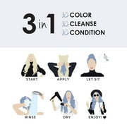 Keracolor Semi Permanent Hair Dye 3 in 1 Clenditioner, Silver Blue, 12 fl oz