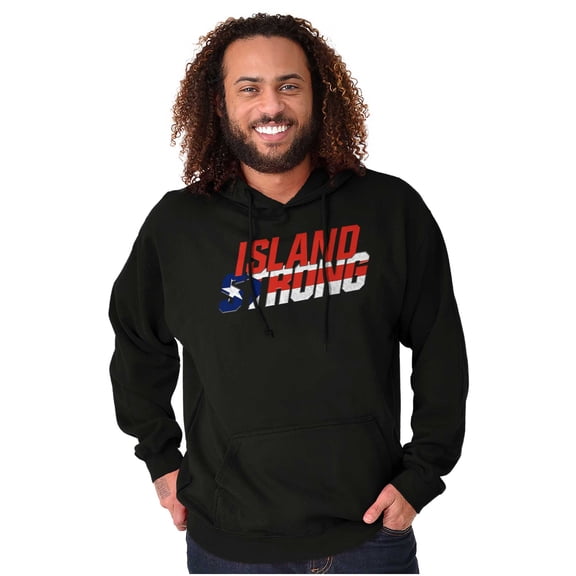 Island Strong Puerto Rican Flag Hoodie Sweatshirt Women Men Brisco Brands S