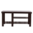 thumbnail image 6 of Tcbosik 35.4" Bamboo Shoe Rack Bench with Boots Compartment, 3-Tier Storage Entryway Bench and Shoe Organizer, Coffee, 6 of 7