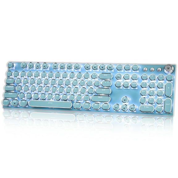 Mechanical Gaming Keyboard, 104 Keys, Wired Keyboard,  Blue button, White Light,1 Count