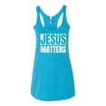 thumbnail image 2 of Jesus Matters Christian Love God Church | Womens Inspirational/Christian Premium Tri-Blend Racerback Tank Top, Vintage Turquoise, Small, 2 of 3