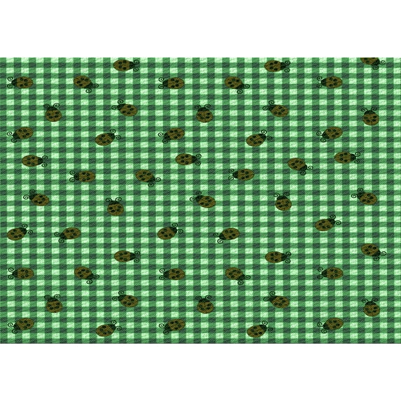 Ahgly Company Indoor Rectangle Patterned Stoplight Go Green Area Rugs, 8' x 10'