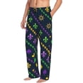 thumbnail image 2 of Uemuo Mardi Gras Strings of Beads Pattern Men's Wide Leg Palazzo Lounge Pants with Pockets Light Weight Loose Comfy Casual Pajama Pants-XX-Large, 2 of 9