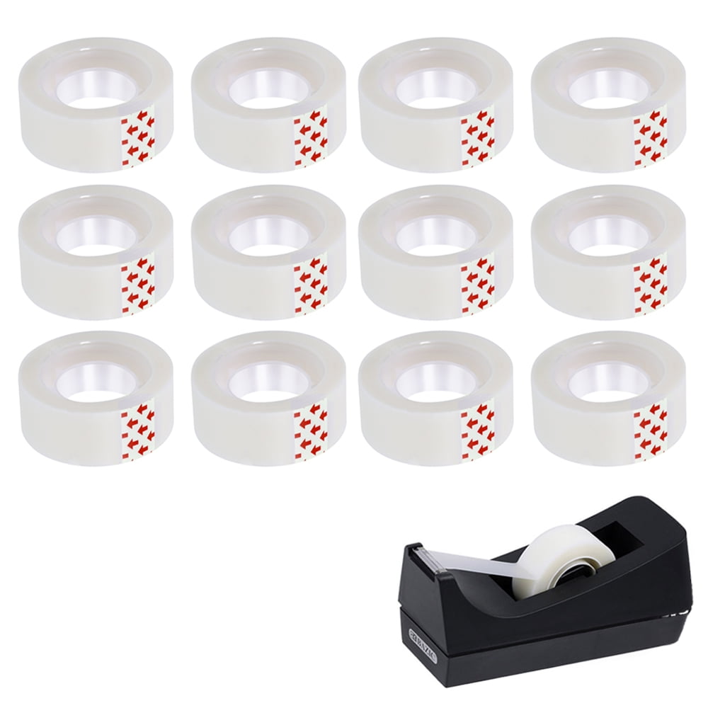12 Pack Clear Invisible Tape 1' Core 3/4' x 1000' Transparent Refill Office Home
