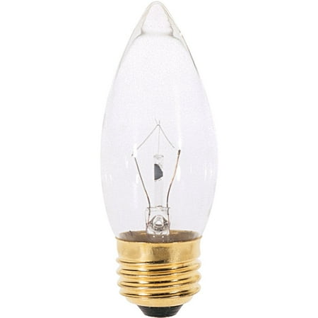 

2Pc Satco 25W Clear Medium B11 Incandescent Torpedo Blunt Tip Light Bulb (2-Pack)