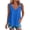 Blue, variant on Women's Casual Fashion Solid Color Off Shoulder Sleeveless Top V Neck Loose Bohemian Blouse with Ruffle Hem, Pink XXL