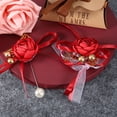 thumbnail image 3 of Ramillete de boda artificial BuyweekMX de flor de muñeca roja 5.5 Pulgadas, 3 of 5