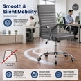 thumbnail image 4 of Lacoo Mid-Back Faux Leather Office Desk Chair Executive Conference Task Chair with Arms, Gray, 4 of 7