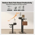 thumbnail image 2 of 55.1 Inch Electric Standing Desk with Double Drawers & Stand up Desk with Storage Shelf, Height Adjustable Ergonomic Home Office Desk with Hooks, Computer Workstation for Home and Office, Black, 2 of 8