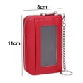 thumbnail image 2 of Hukapapa Bolso corto para tarjetas simple para mujer, bolso para documentos, monedero para hombre, bolso con cremallera, color rojo, 2 of 5