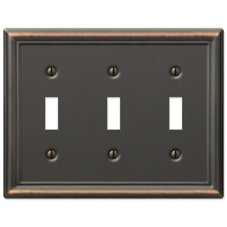 Triple Toggle 3-Gang Decora Wall Switch Plate, Oil Rubbed ...