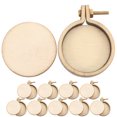 thumbnail image 1 of 10 Sets Miniature Embroidery Hoops Craft Supplies Beige Wood Circle for DIY Projects, 1 of 9
