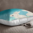 thumbnail image 2 of S4Sassy Easter Bunny Print Decorative Cushion Case Square Teal Green Pillow Cover Throw - Choose Size, 2 of 3