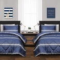 thumbnail image 2 of "Lush Decor Marlton Stripe Reversible Back To Campus Dorm Room Comforter, Full/Queen, Navy 3-Pc Set", 2 of 3