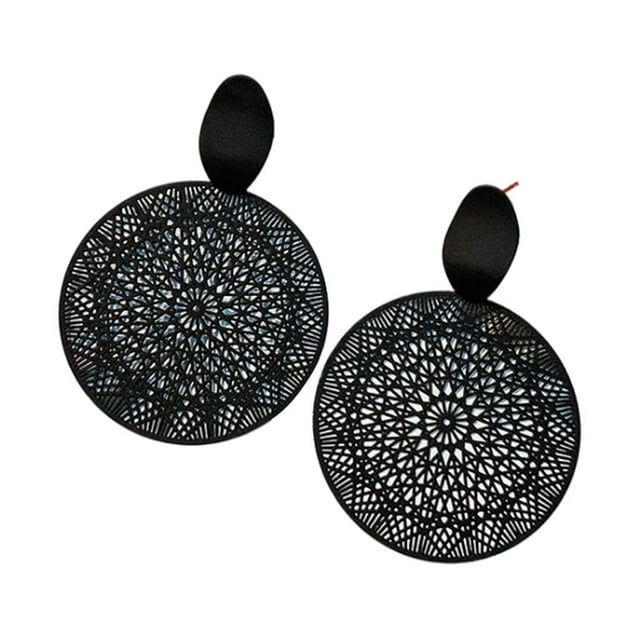 Pendientes vintage colgantes, tachuelas, joyería, diseño hueco, gancho negro Ronda
