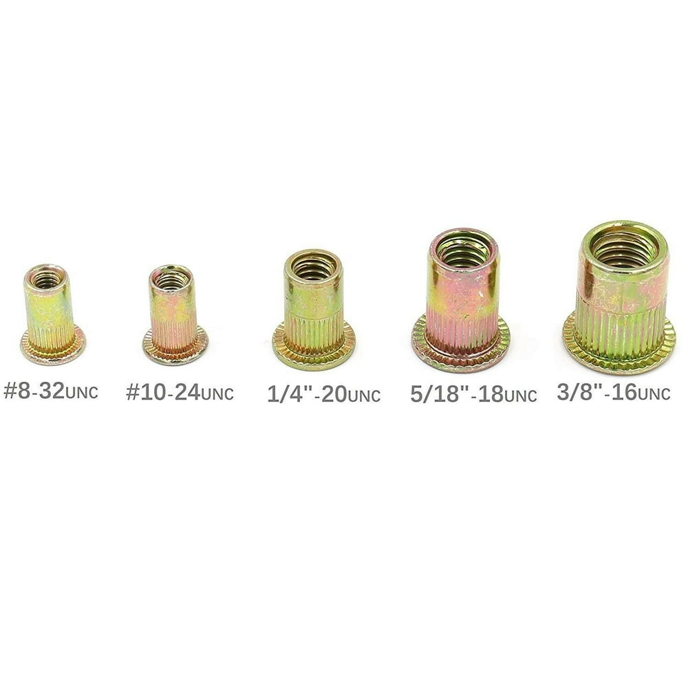 Rivet nuts for rivetor 13" SAE 100pcs 832,1024,1/420,5/16"18,3/8