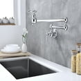 thumbnail image 3 of Cfowner Wall Mount Kitchen Faucet with Double Joint Swing Arm, Pot Filler Folding Faucet for Bar Kitchen Living Room, 3 of 7