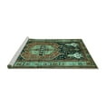 thumbnail image 2 of Ahgly Company Machine Washable Indoor Rectangle Abstract Turquoise Blue Contemporary Area Rugs, 2' x 3', 2 of 4