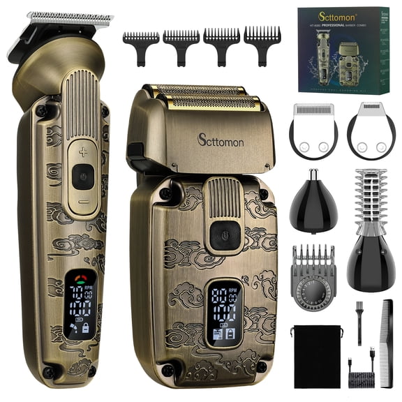 Hair Clipper SCTTOMON HT-6080 Beard Trimmer 5-in-1 Kit Nose and Ear Trimmer