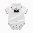 thumbnail image 6 of Baby Onesies Boy Infant Baby Boy Bow Short Sleeve Bodysuit Romper Banquet Wedding Gentleman Jumpsuit Clothes, 6 of 9