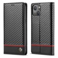 thumbnail image 1 of SaniMore Case for iPhone 14 6.1" 2022, Carbon Fiber Skin PU Leather Flip Filio Case Kickstand Card Slots Cash Pocket Full Body Protetcion Case for iPhone 14 6.1" 2022 Release, Horizontal Line, 1 of 13