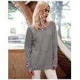 thumbnail image 2 of Pull-over à Manches Longues pour Femmes en Tricot Bouffant Solide, 2 of 6