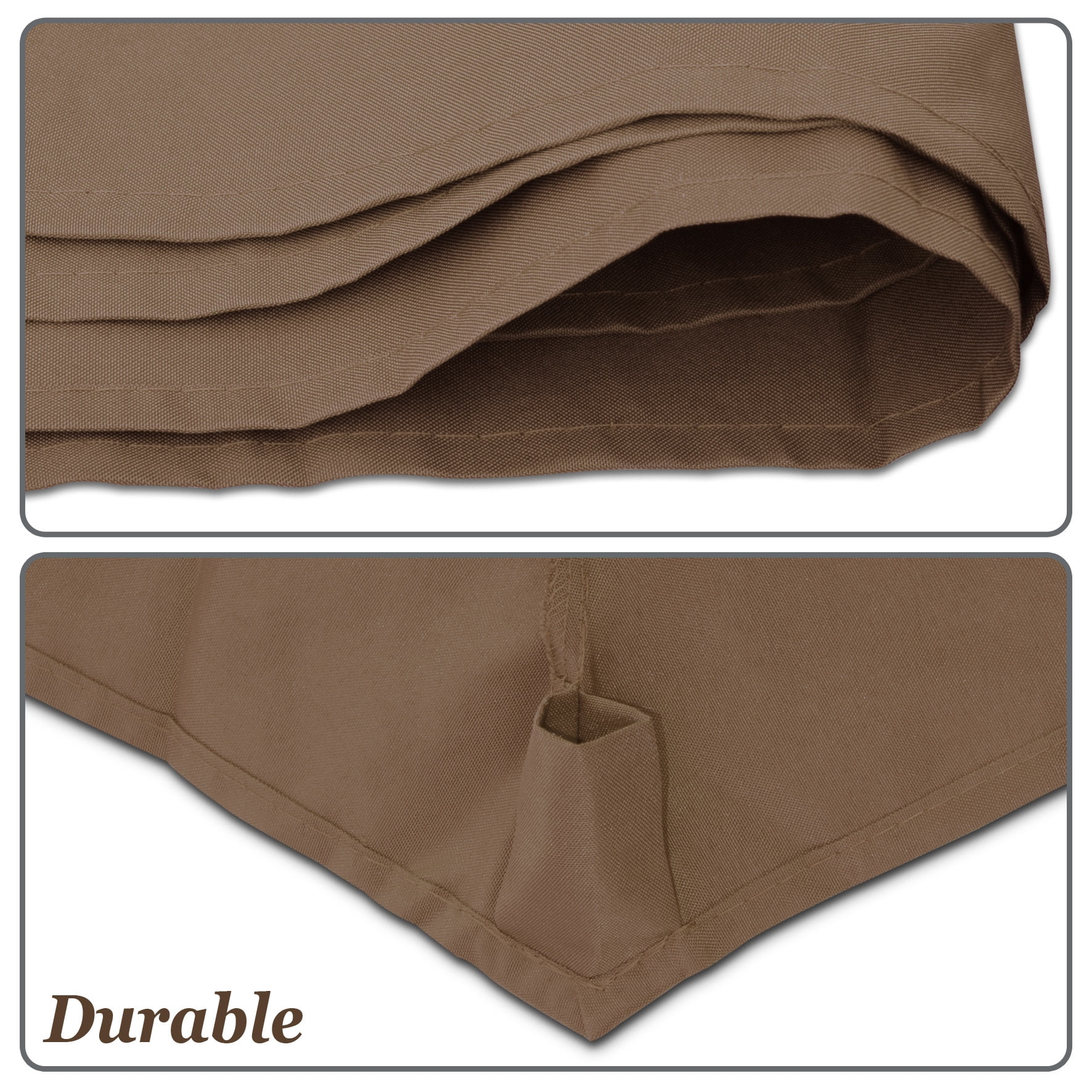Sunny 6.5’ x 6.5' 6 Rib Brown Patio Umbrella Canopy, UV Protective 180g Polyester