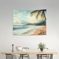 thumbnail image 2 of Creowell Palm Tree Ocean Beach Tapestry Wall Hanging, 100% Polyester, Decorative Wall Art for Bedroom and Living Room 40x30in, 2 of 6