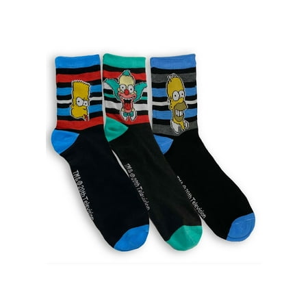 

Pair of 3 The Simpsons Striped Adult Socks