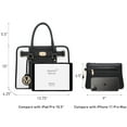 thumbnail image 3 of MKP Womens Satchel Female Handbags Two Tone Vegan Leather Shoulder Bag with Wallet 2pcs Set, 3 of 7
