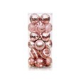 thumbnail image 1 of Inteprter Paquete de 24 bolas de Navidad, decoración de árboles, adornos de plástico reutilizables para exteriores, colgante decorativo para habitación Kits de decoración para fiestas Oro rosa Inteprter HA065168-05B, 1 of 6