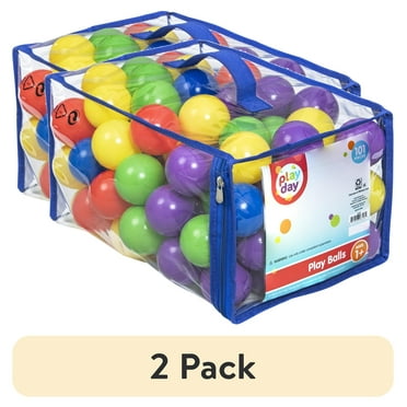 (2 pack) Play Day 100 Piece Play Balls, Multicolor, Baby and Toddler Toys