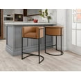 thumbnail image 2 of Manhattan Comfort Cosmopolitan 33.8 in. Camel and Black Metal Counter Height Bar Stool, 2 of 3