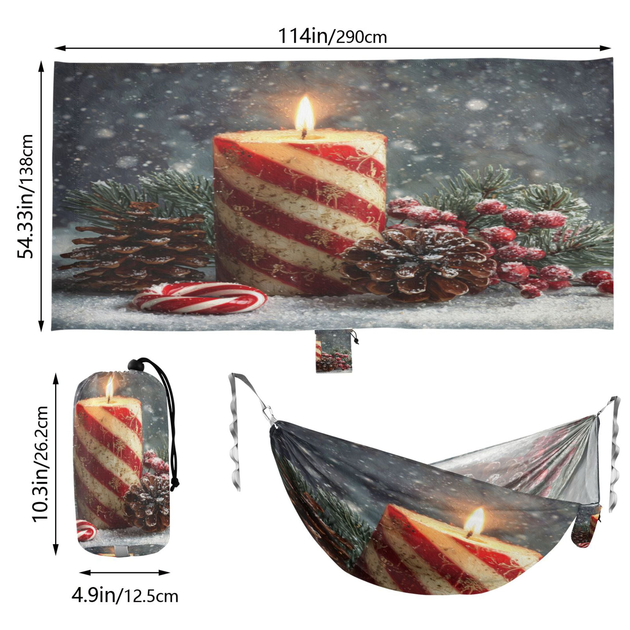 Hammock Camping Hammock Nylon Portable Hammock Travel Camping Hammock Red Christmas Candle