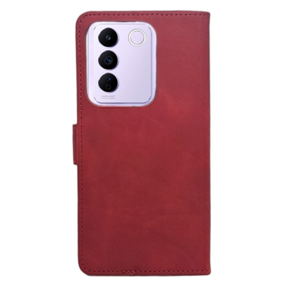 Funda Cartera Suave Cely Vesmir Para Vivo V25 Rojo Más 2 Micas