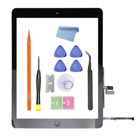 for iPad 7/8 (7th 8th Gen) Screen Replacement Digitizer Touch Glass 10.2", for 7th 8th Generation A2197 A2198 A2200 A2270 A2428 A2429 A2430, Full Repair Kit+Home Button [Black]