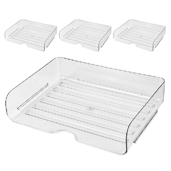 Bandejas apilables para oficina, 4 unidades, organizador de papel, carpetas, papel, estantes, bandejas de escritorio
