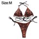 thumbnail image 2 of Conjuntos de bikini para mujer Traje de baño de dos piezas Cintura alta Cuello en V Torcido en la parte delantera Tirantes finos ajustables Traje de baño, 2 of 5