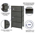 thumbnail image 4 of Emma + Oliver 4 Drawer Vertical Storage Dresser with Black Wood Top & Gray Fabric Pull Drawers, 4 of 11