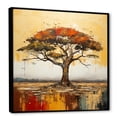 thumbnail image 2 of Designart "Wild Essence of African Trees II" Floral Framed Wall Art - Global Brown Tree African Living Room Framed Canvas Art, 2 of 6