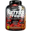 nitrotech protein powder plus creatine monohydrate muscle builder, 100% whey protein with whey isolate, milk chocolate, 40 servings (4lbs)
