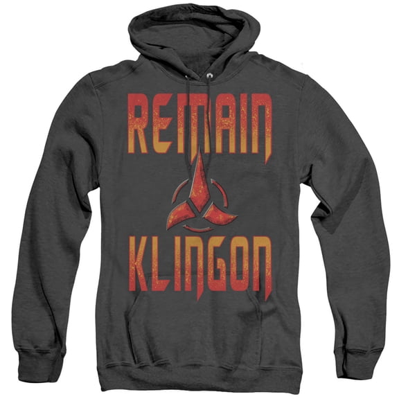 Star Trek Discovery Remain Klingon Adult Heather Hoodie Sweatshirt Black