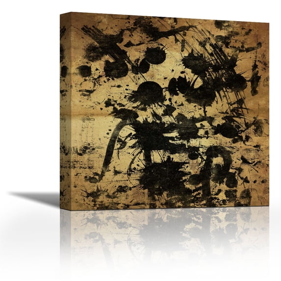 Splatter GOLD - Contemporary Fine Art Giclee on Canvas Gallery Wrap - wall d?cor - Art painting - 24 x 24 Inch - Ready to Hang