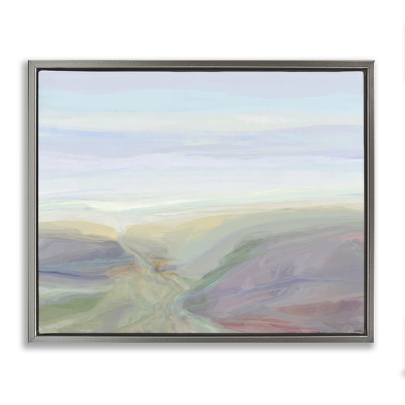 Stupell Industries Contemporary Soft Aerial View Nature Scenery Gray Floating Frame Canvas Art, 21 x 17, by Michael Tienhaara