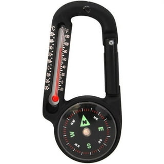 Camping Hiking Ball Compass Thermometer Key Buckle Carabiner