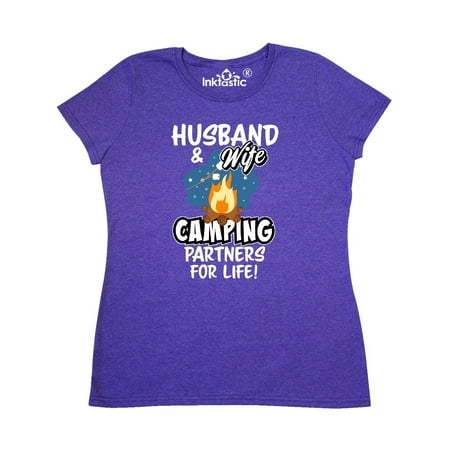 Husband & Wife Camping Partners for Life with Campfire and Smores Women's T-Shirt