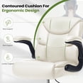 thumbnail image 4 of JONPONY Tall Office Chair for Standing Desk, Ergonomic High Leather Executive Office Chair with Flip-up Armrest,and Adjustable Foot Ring for Counter Height Desk,Beige, 4 of 12