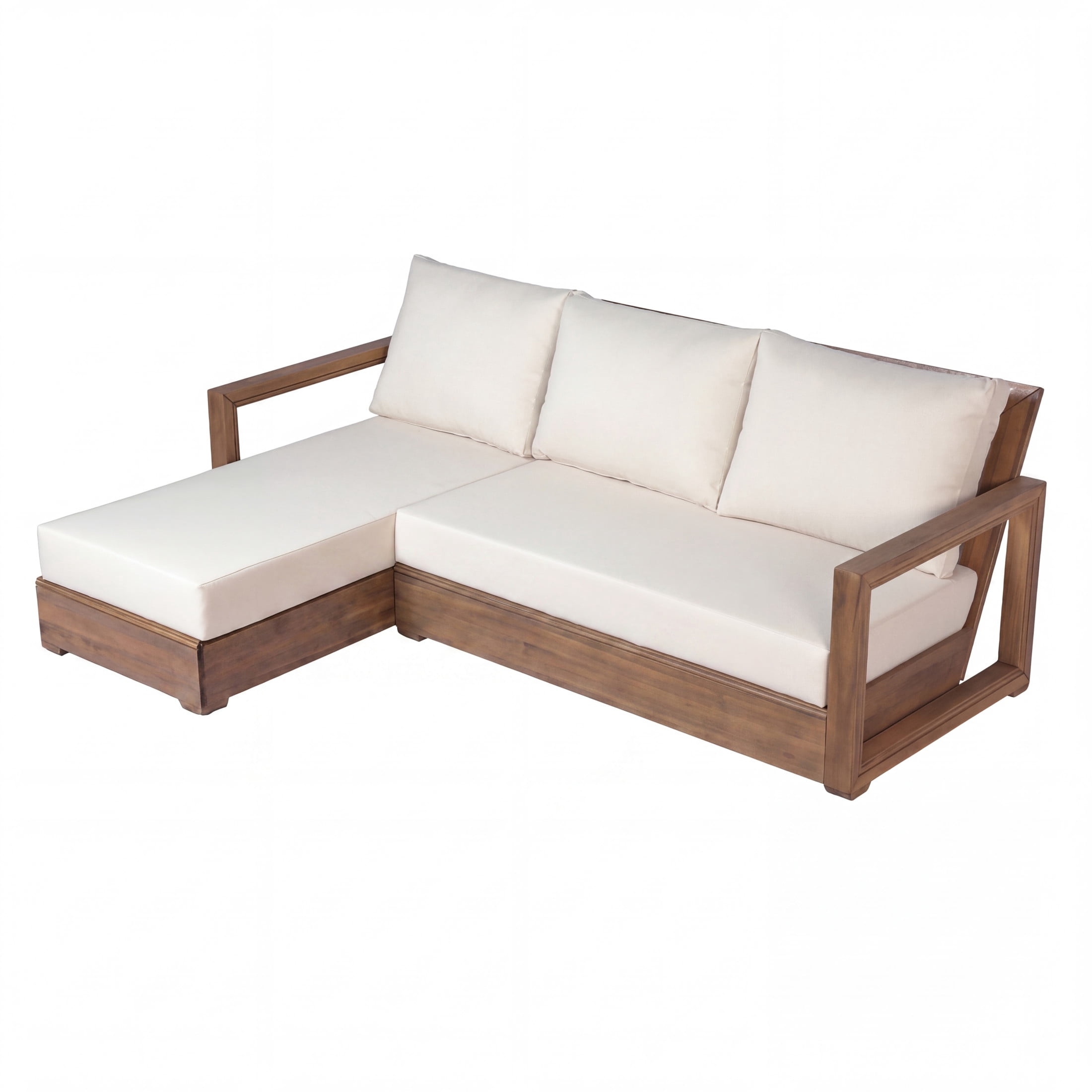 Christopher Knight Home 2-Piece Outdoor Lounge Seating Set with Cushions, Brown + Beige