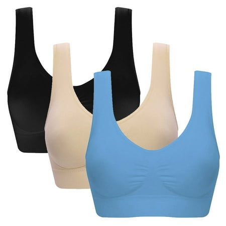 

Valcatch Womens Sports Bra Seamless Moisture Wicking Sleeping Bras 3Pack